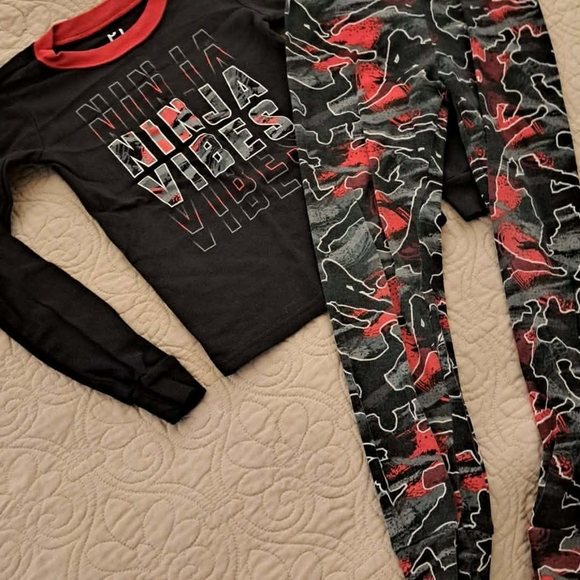 Place Other - Place Ninja Vibes Pajama Set - Black and Red